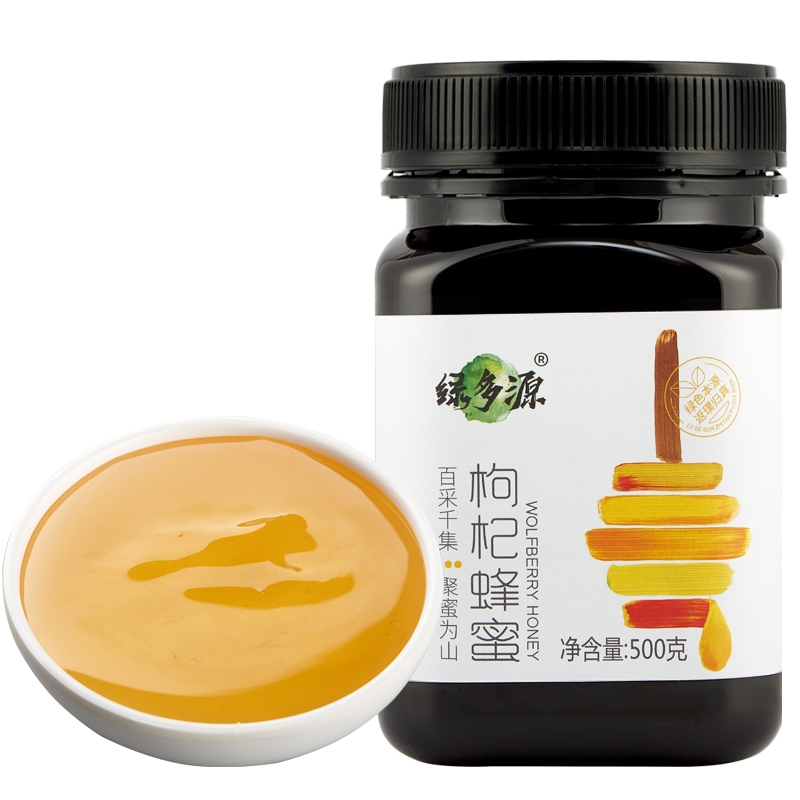 绿多源【生态枸杞蜂蜜】宁夏纯正天然蜂蜜无添加500克/罐