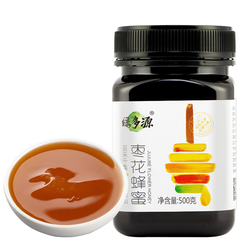 绿多源【生态枣花蜂蜜】宁夏纯正天然蜂蜜无添加500克/罐